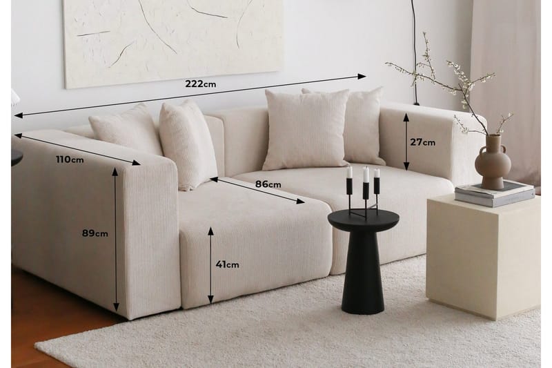 Yolo Sofa 2-seter - Hvit - Møbler - Sofaer - 3 seter sofa
