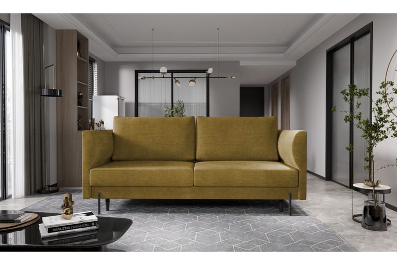 Zerlo 3-seters Sofa - Gul - Møbler - Sofaer - 3 seter sofa