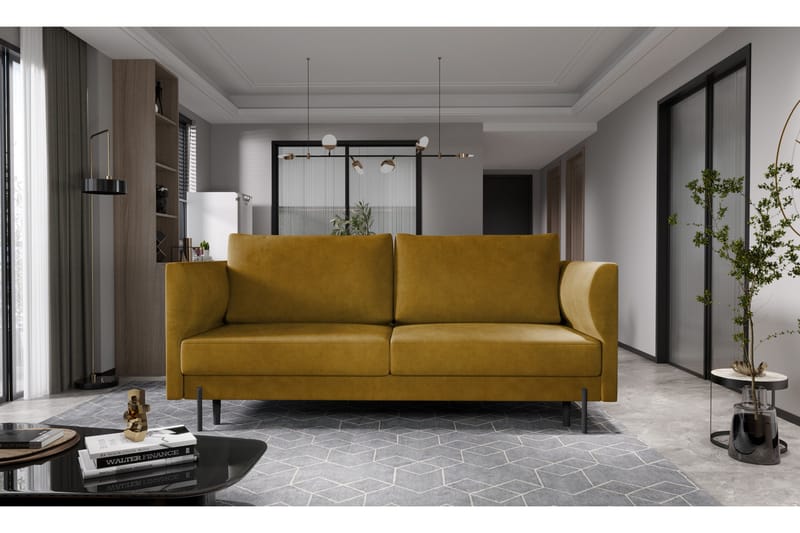 Zerlo 3-seters Sofa, Gul