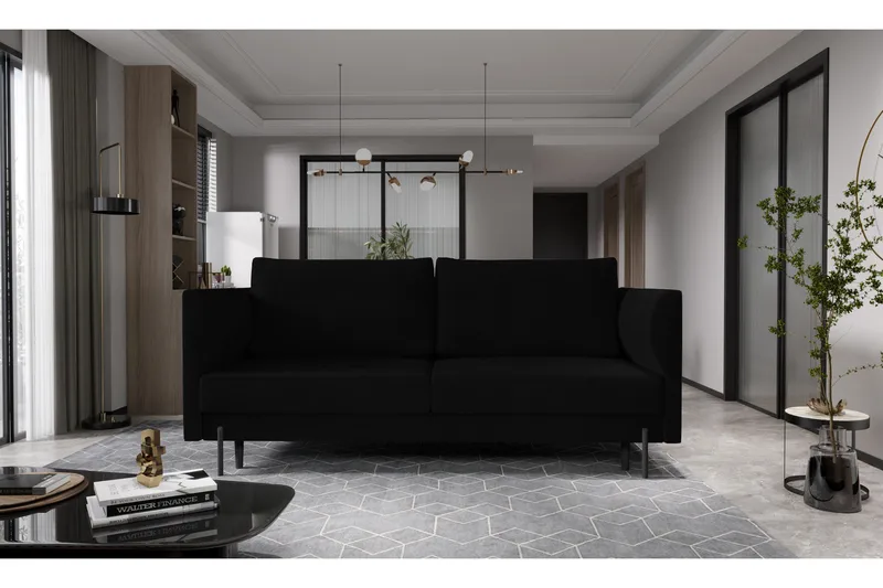 Zerlo 3-seters Sofa, Svart