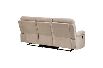 3-seters reclinersofa manuell Delia - Beige, svart - Møbler - Sofaer - Reclinersofaer