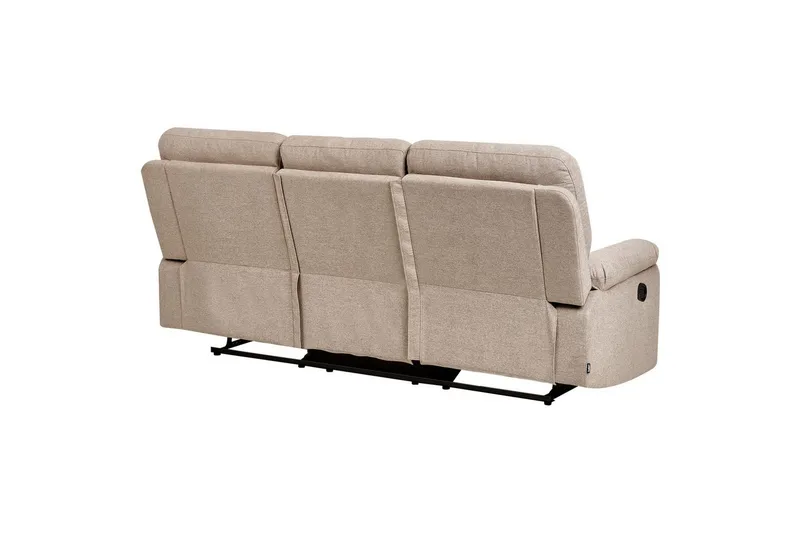 3-seters reclinersofa manuell Delia - Beige, svart - Møbler - Sofaer - Reclinersofaer