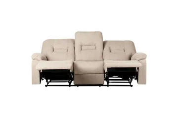 3-seters reclinersofa manuell Delia - Beige, svart - Møbler - Sofaer - Reclinersofaer