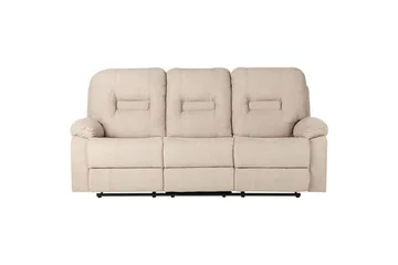 3-seters reclinersofa manuell Delia - Beige, svart - Møbler - Sofaer - Reclinersofaer