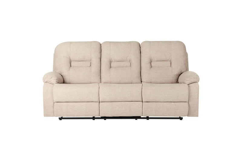 3-seters reclinersofa manuell Delia - Beige, svart - Møbler - Sofaer - Reclinersofaer