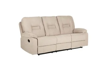 3-seters reclinersofa manuell Delia - Beige, svart - Møbler - Sofaer - Reclinersofaer
