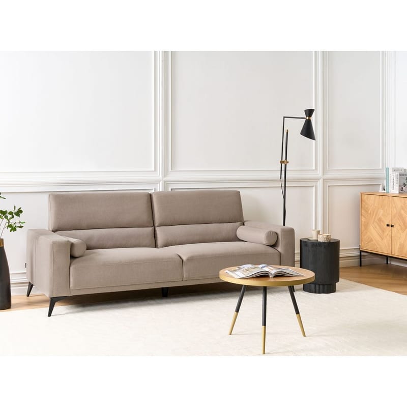 3-seters sofa Ange - Beige, svart/Polyester - Møbler - Sofaer - 3 seter sofa