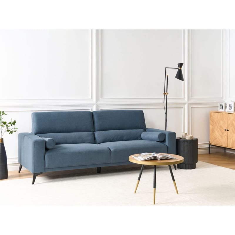 3-seters sofa Ange - Blå, Svart/Polyester - Møbler - Sofaer - 3 seter sofa
