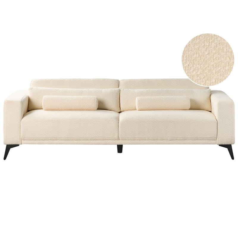 3-seters sofa Ange - Hvit, Svart/Bouclé - Møbler - Sofaer - 3 seter sofa