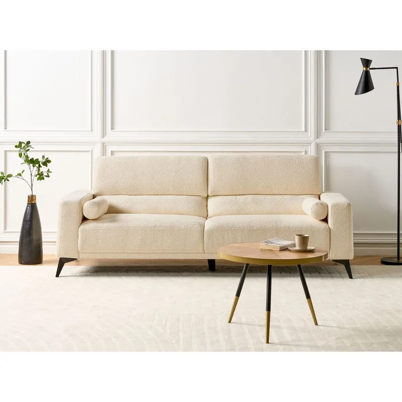 3-seters sofa Ange - Hvit, Svart/Bouclé - Møbler - Sofaer - 3 seter sofa