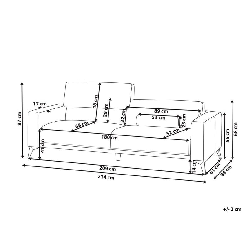 3-seters sofa Ange - Hvit, Svart/Bouclé - Møbler - Sofaer - 3 seter sofa