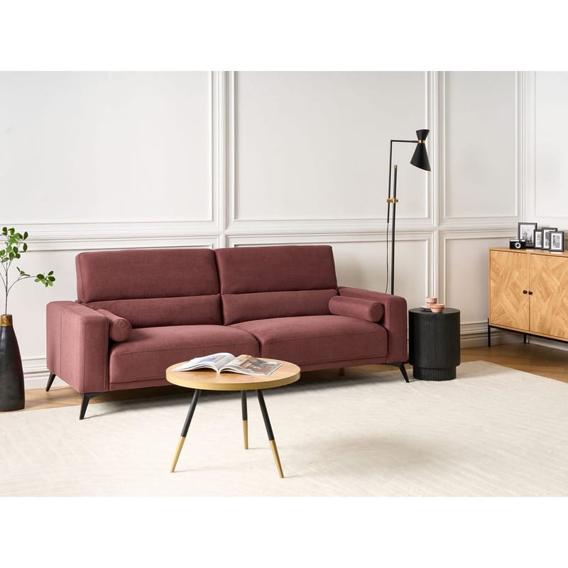 3-seters sofa Ange - Rød, Svart/Polyester - Møbler - Sofaer - 3 seter sofa