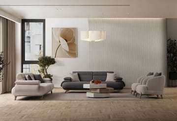 3-seters sofa Atelier Del Sofa Bonjo Silver (246 x 81 x 97 cm) Antrasitt - Antrasitt - Møbler - Sofaer - 3 seter sofa
