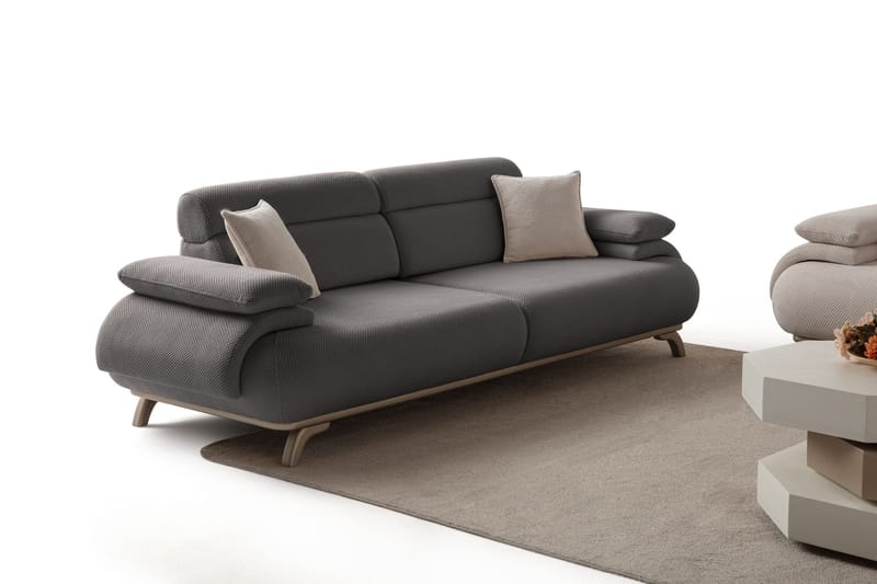 3-seters sofa Atelier Del Sofa Bonjo Silver (246 x 81 x 97 cm) Antrasitt - Antrasitt - Møbler - Sofaer - 3 seter sofa