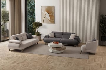 3-seters sofa Atelier Del Sofa Bonjo Silver (246 x 81 x 97 cm) Antrasitt - Antrasitt - Møbler - Sofaer - 3 seter sofa