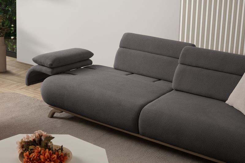 3-seters sofa Atelier Del Sofa Bonjo Silver (246 x 81 x 97 cm) Antrasitt - Antrasitt - Møbler - Sofaer - 3 seter sofa