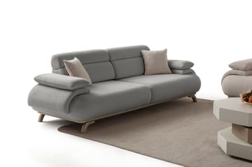 3-seters sofa Atelier Del Sofa Bonjo Silver (246 x 81 x 97 cm) Grå - Grå - Møbler - Sofaer - 3 seter sofa