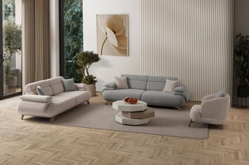 3-seters sofa Atelier Del Sofa Bonjo Silver (246 x 81 x 97 cm) Grå - Grå - Møbler - Sofaer - 3 seter sofa