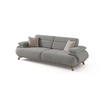 3-seters sofa Atelier Del Sofa Bonjo Silver (246 x 81 x 97 cm) Grå - Grå - Møbler - Sofaer - 3 seter sofa