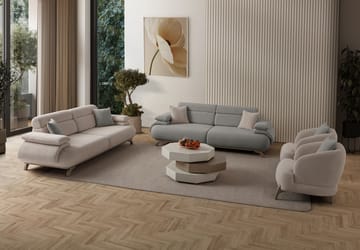3-seters sofa Atelier Del Sofa Bonjo Silver (246 x 81 x 97 cm) Grå - Grå - Møbler - Sofaer - 3 seter sofa