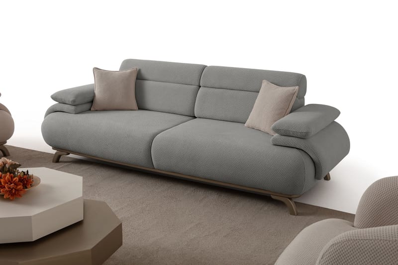 3-seters sofa Atelier Del Sofa Bonjo Silver (246 x 81 x 97 cm) Grå, Grå