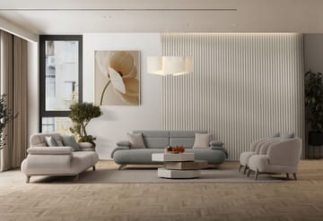 3-seters sofa Atelier Del Sofa Bonjo Silver (246 x 81 x 97 cm) Grå - Grå - Møbler - Sofaer - 3 seter sofa