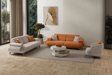 3-seters sofa Atelier Del Sofa Bonjo Silver (246 x 81 x 97 cm) Tile Red - Teglsteinrød - Møbler - Sofaer - 3 seter sofa