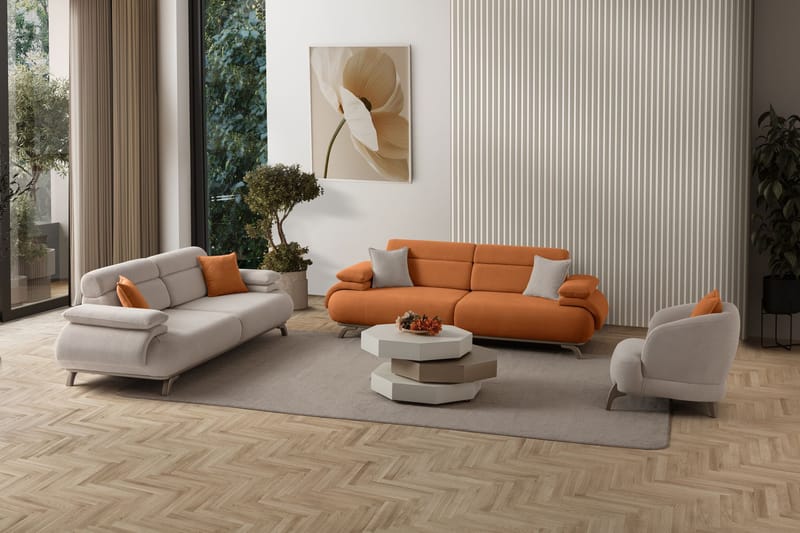 3-seters sofa Atelier Del Sofa Bonjo Silver (246 x 81 x 97 cm) Tile Red - Teglsteinrød - Møbler - Sofaer - 3 seter sofa