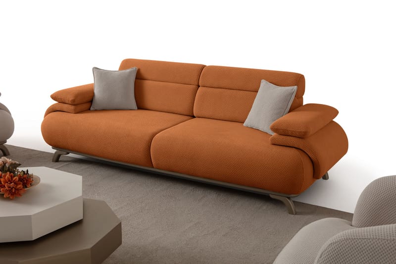 3-seters sofa Atelier Del Sofa Bonjo Silver (246 x 81 x 97 cm) Tile Red - Teglsteinrød - Møbler - Sofaer - 3 seter sofa