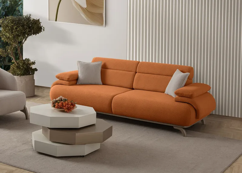 3-seters sofa Atelier Del Sofa Bonjo Silver (246 x 81 x 97 cm) Tile Red - Teglsteinrød - Møbler - Sofaer - 3 seter sofa