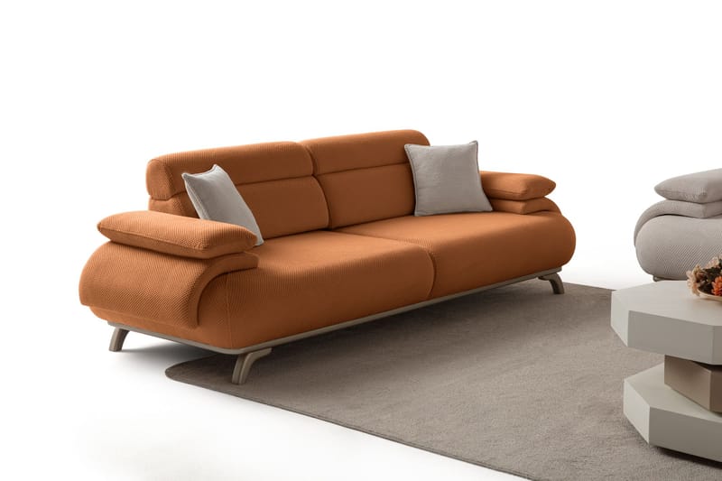 3-seters sofa Atelier Del Sofa Bonjo Silver (246 x 81 x 97 cm) Tile Red - Teglsteinrød - Møbler - Sofaer - 3 seter sofa