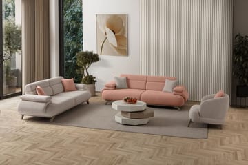3-seters sofa Atelier Del Sofa Bonjo Silver (246 x 81 x 97 cm) Pudder - Pudder - Møbler - Sofaer - 3 seter sofa