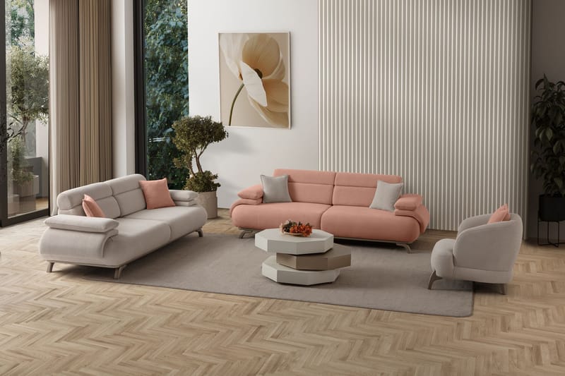 3-seters sofa Atelier Del Sofa Bonjo Silver (246 x 81 x 97 cm) Pudder - Pudder - Møbler - Sofaer - 3 seter sofa