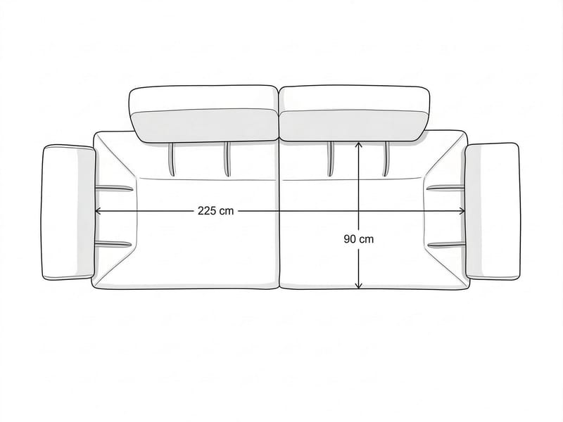 3-seters sofa Atelier Del Sofa Bonjo Silver (246 x 81 x 97 cm) Pudder - Pudder - Møbler - Sofaer - 3 seter sofa