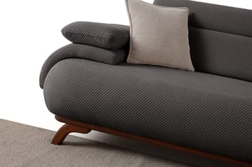 3-seters sofa Atelier Del Sofa Bonjo Walnut (246 x 81 x 97 cm) Antrasitt - Antrasitt - Møbler - Sofaer - 3 seter sofa