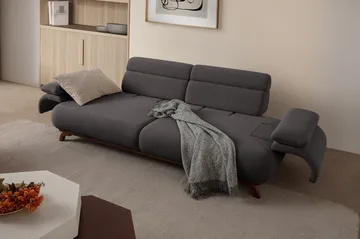 3-seters sofa Atelier Del Sofa Bonjo Walnut (246 x 81 x 97 cm) Antrasitt - Antrasitt - Møbler - Sofaer - 3 seter sofa