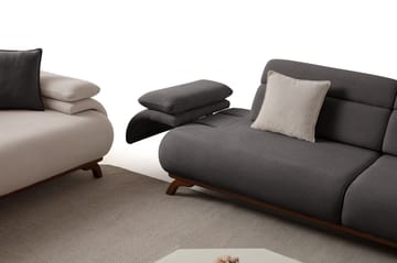 3-seters sofa Atelier Del Sofa Bonjo Walnut (246 x 81 x 97 cm) Antrasitt - Antrasitt - Møbler - Sofaer - 3 seter sofa