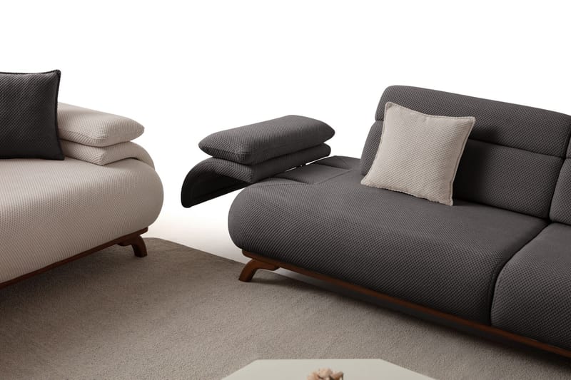 3-seters sofa Atelier Del Sofa Bonjo Walnut (246 x 81 x 97 cm) Antrasitt - Antrasitt - Møbler - Sofaer - 3 seter sofa