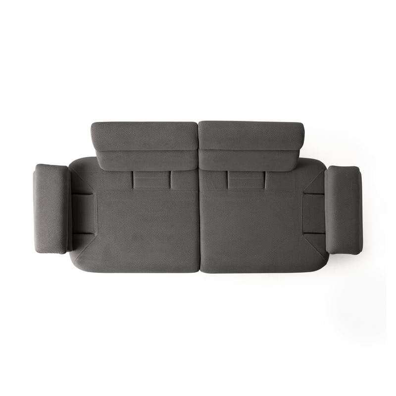3-seters sofa Atelier Del Sofa Bonjo Walnut (246 x 81 x 97 cm) Antrasitt - Antrasitt - Møbler - Sofaer - 3 seter sofa