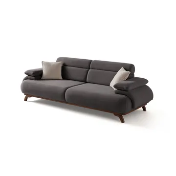 3-seters sofa Atelier Del Sofa Bonjo Walnut (246 x 81 x 97 cm) Antrasitt - Antrasitt - Møbler - Sofaer - 3 seter sofa