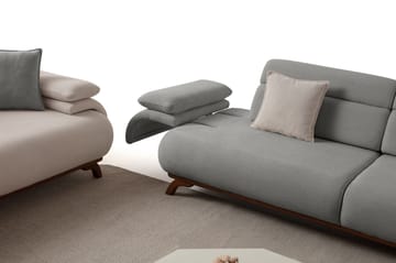 3-seters sofa Atelier Del Sofa Bonjo Walnut (246 x 81 x 97 cm) Grå - Grå - Møbler - Sofaer - 3 seter sofa