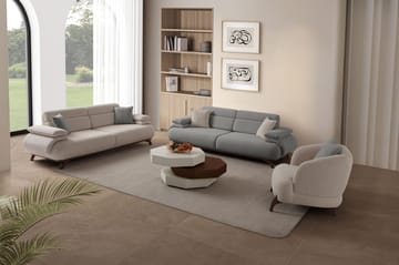 3-seters sofa Atelier Del Sofa Bonjo Walnut (246 x 81 x 97 cm) Grå - Grå - Møbler - Sofaer - 3 seter sofa