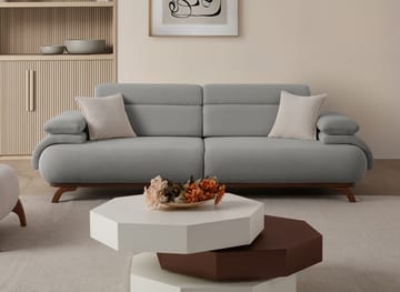 3-seters sofa Atelier Del Sofa Bonjo Walnut (246 x 81 x 97 cm) Grå - Grå - Møbler - Sofaer - 3 seter sofa