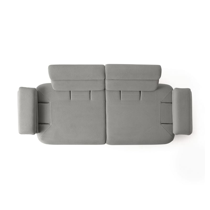 3-seters sofa Atelier Del Sofa Bonjo Walnut (246 x 81 x 97 cm) Grå - Grå - Møbler - Sofaer - 3 seter sofa