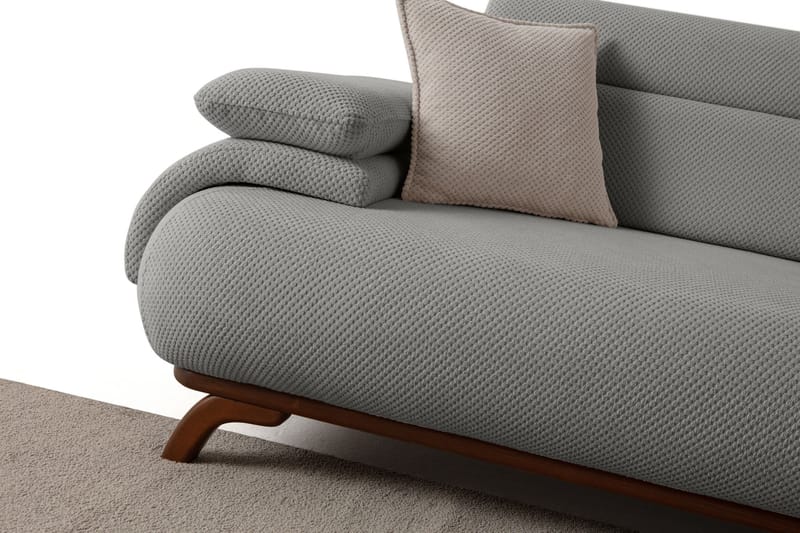 3-seters sofa Atelier Del Sofa Bonjo Walnut (246 x 81 x 97 cm) Grå - Grå - Møbler - Sofaer - 3 seter sofa