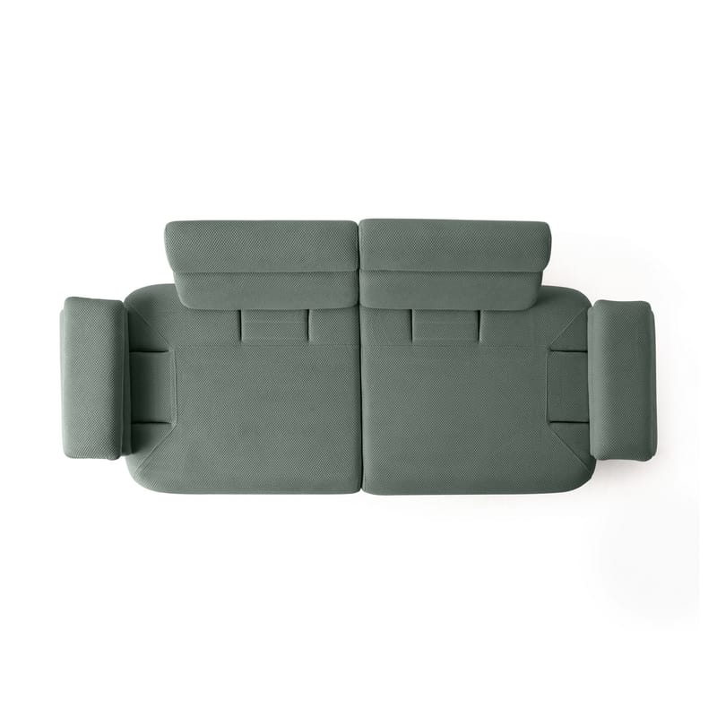 3-seters sofa Atelier Del Sofa Bonjo Walnut (246 x 81 x 97 cm) Grønn - Grønn - Møbler - Sofaer - 3 seter sofa