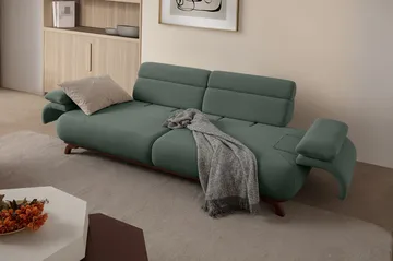 3-seters sofa Atelier Del Sofa Bonjo Walnut (246 x 81 x 97 cm) Grønn - Grønn - Møbler - Sofaer - 3 seter sofa