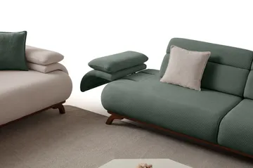 3-seters sofa Atelier Del Sofa Bonjo Walnut (246 x 81 x 97 cm) Grønn - Grønn - Møbler - Sofaer - 3 seter sofa