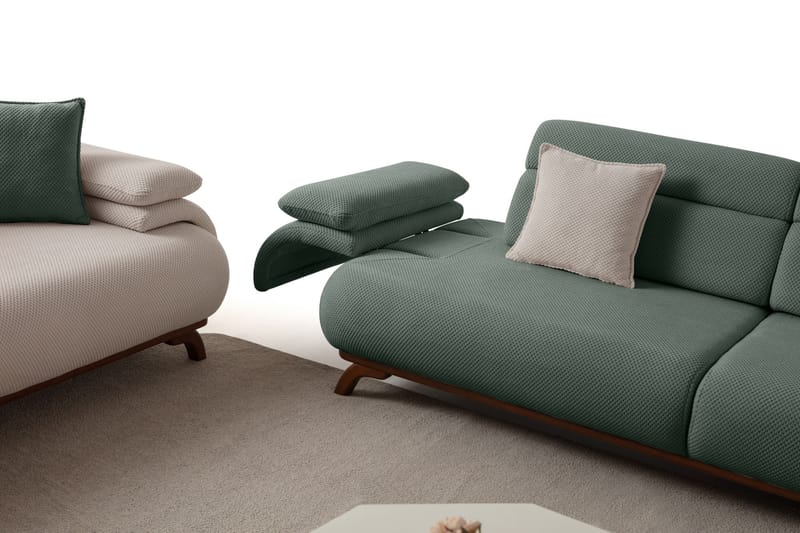 3-seters sofa Atelier Del Sofa Bonjo Walnut (246 x 81 x 97 cm) Grønn - Grønn - Møbler - Sofaer - 3 seter sofa