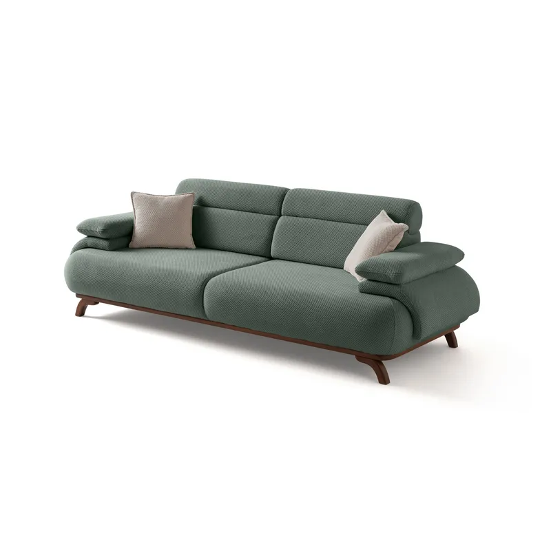 3-seters sofa Atelier Del Sofa Bonjo Walnut (246 x 81 x 97 cm) Grønn, Grønn
